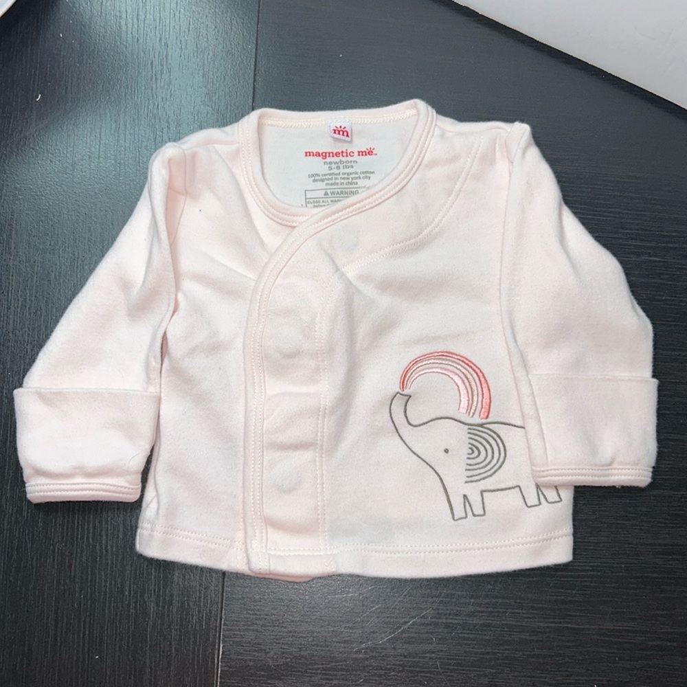 Magnetic Me Kimono Top - Light Pink with Elephant - Newborn NB